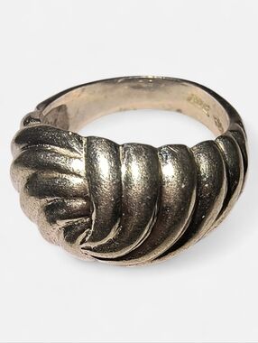 Sterling Silver Raised Ridge Dome Ring
